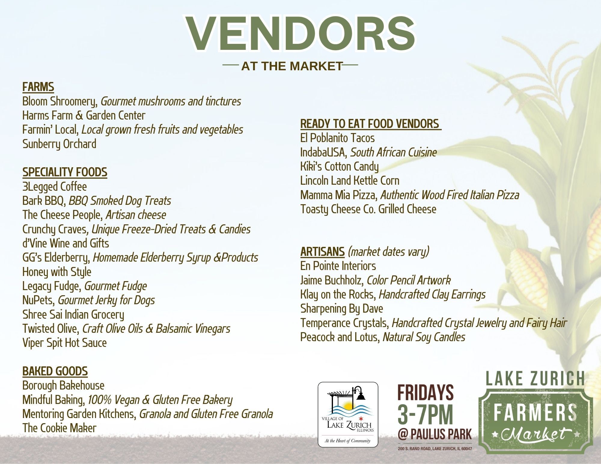 Farmers Market Vendors Flyer